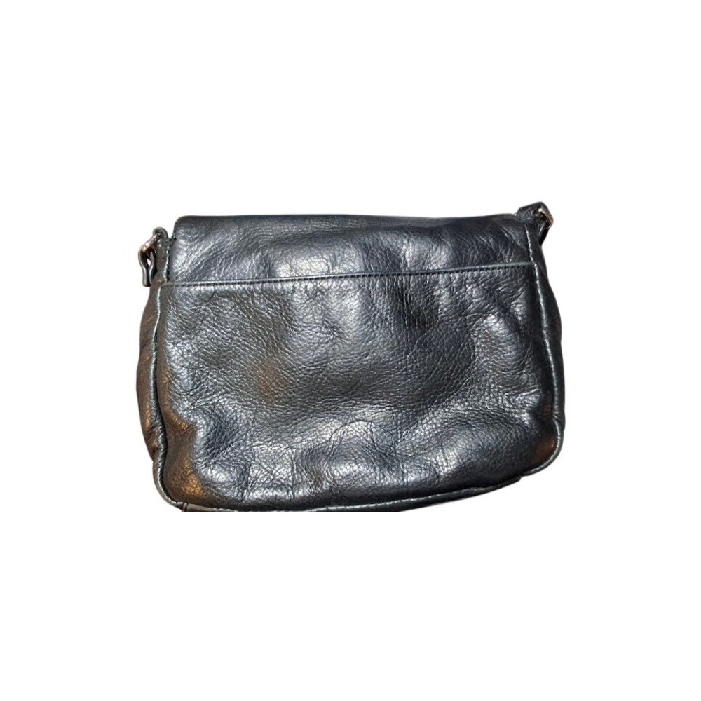 Margot Black Genuine Leather Crossbody Bag Flap Top Zip Around Small Handbag - Picture 2 of 5